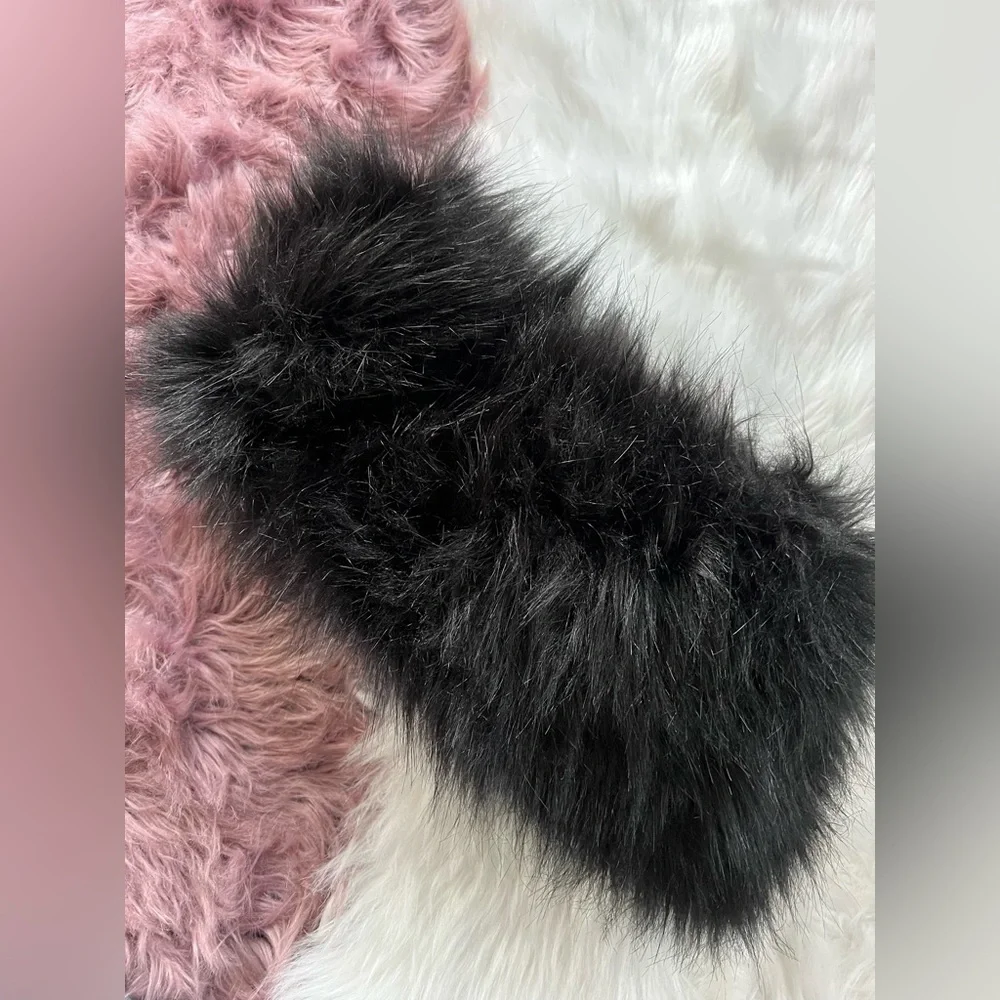 Black Faux Fur Infinity Scarf